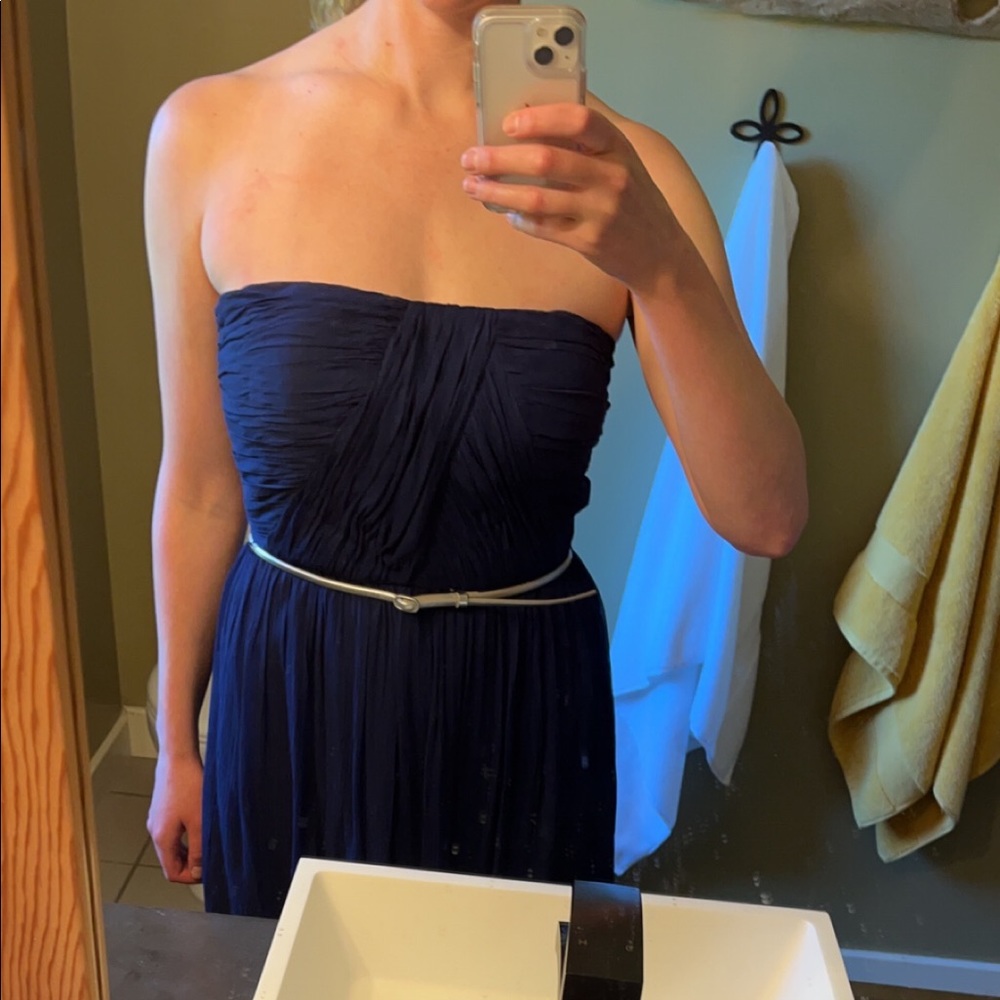 Donna Morgan Blue Silk Dress